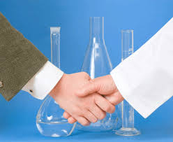 scientists hand shake